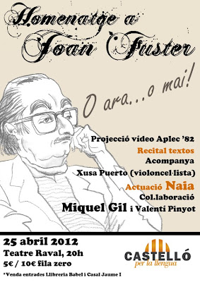 Castelló per la Llengua commemora el 25 d’Abril amb un homenatge a Joan Fuster.