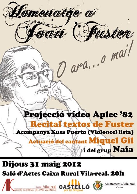 Segon homenatge de Castelló per la Llengua a Joan Fuster